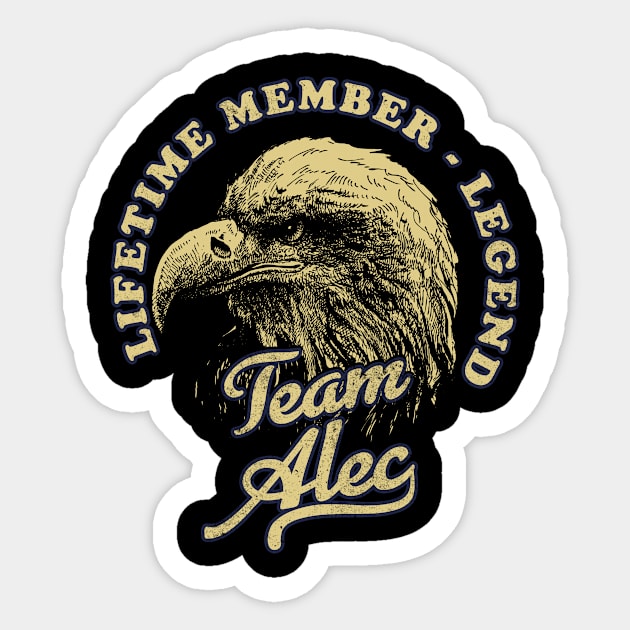 Alec Name - Lifetime Member Legend - Eagle Sticker by Stacy Peters Art